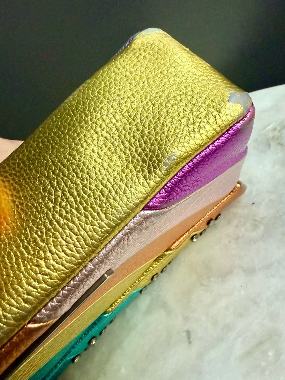 Kurt Geiger London Rainbow Mini
Kensington Crossbody Metallic
Studded Bag - Picture 9 of 16